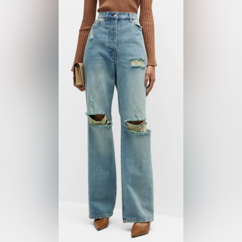 Ronny Kobo Geraldine Distressed Light Wash Denim Jeans Size 26